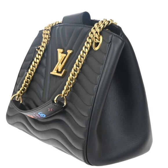 LOUIS VUITTON New Wave Shoulder Hand Bag Calf Leather Black M51496 332RF605 - Picture 2 of 14